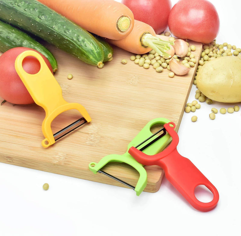 Original Vegetable Fruit Peeler Carbon Steel Blade 3 Pack Red/Green/Yellow… - BeesActive Australia