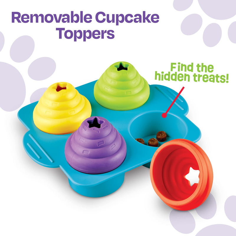 Brightkins Cupcake Party Treat Puzzle - 4 Colorful Cupcakes Puzzles for Dogs, Toys for Dog Stimulation, Dog Treat Puzzles - BeesActive Australia