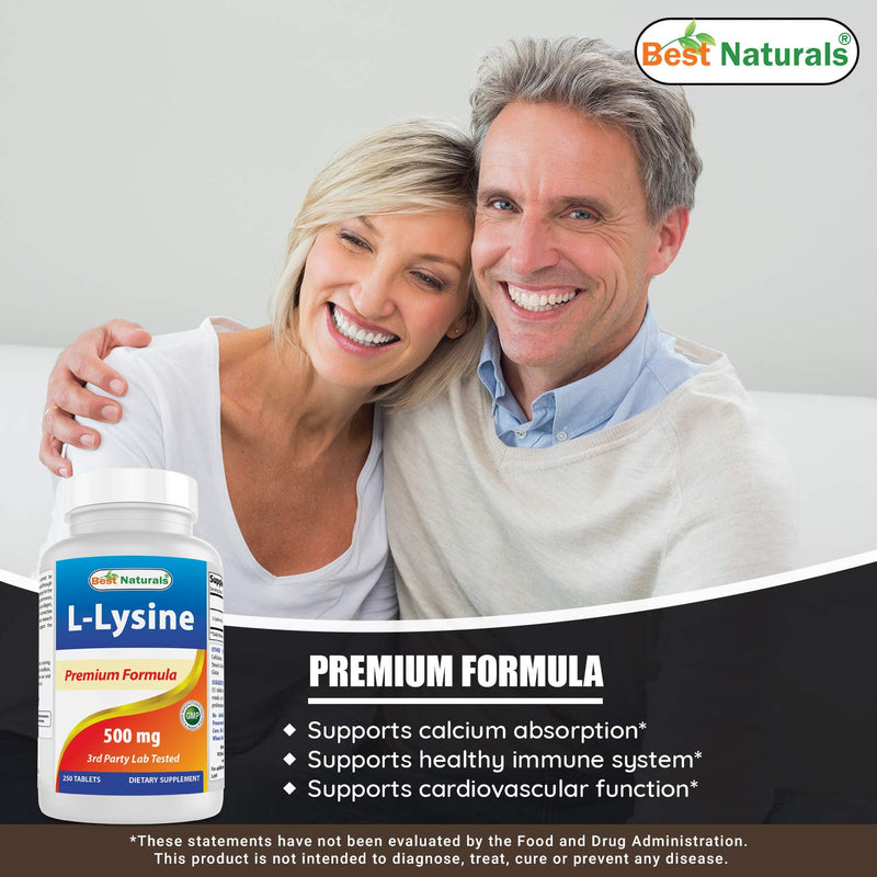 Best Naturals L-Lysine 500 mg 250 Tablets 250 Count (Pack of 1) - BeesActive Australia