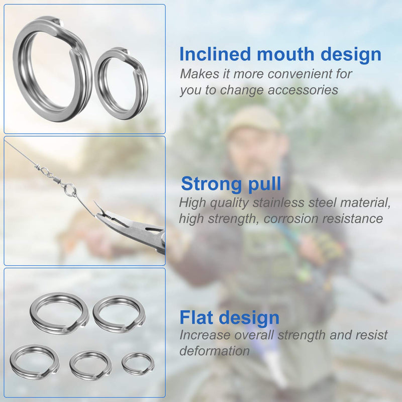 200 Pieces Split Fishing Ring Heavy Stainless Steel Split Ring Lure Tackle Connector with Fishing Pliers Lanyard and 549 Pieces 3D Fishing Lure Eyes Realistic Fishing Eye - BeesActive Australia