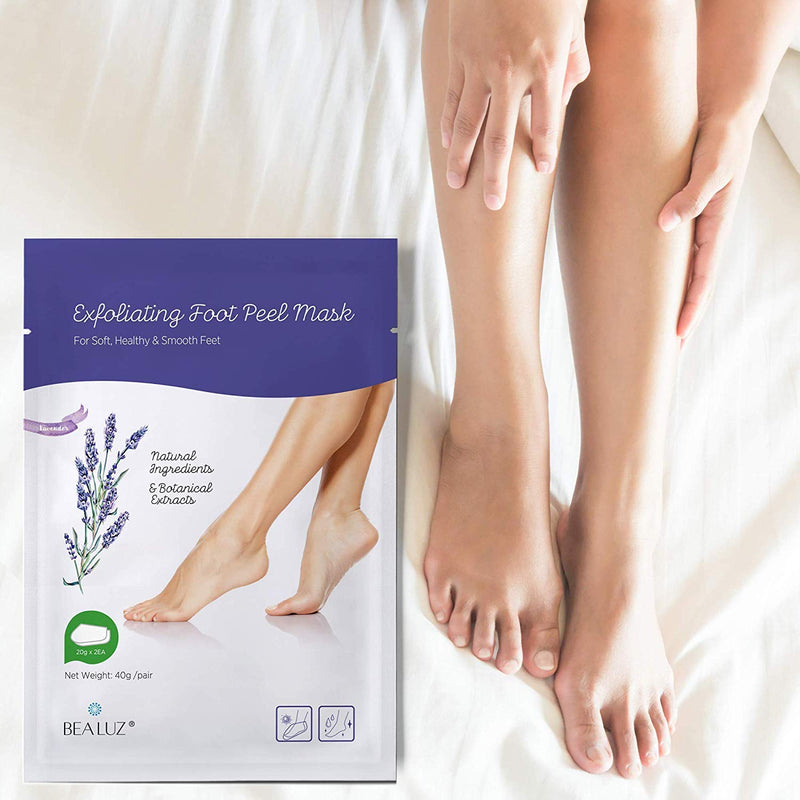 2 Pairs Foot Peel Mask Exfoliant for Soft Feet in 1-2 Weeks, Exfoliating Booties for Peeling Off Calluses & Dead Skin, For Men & Women Lavender by BEALUZ - BeesActive Australia