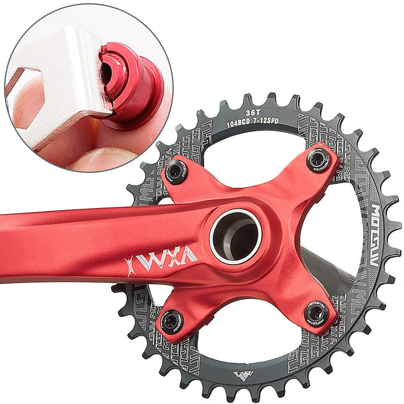 Uleeso Chainring Bolts, 5 PCS Aluminum Alloy Single/Double MTB Disc Chainwheel Bolts, with 1 x Allen Wrench Hex, 1 x Chainring Nut Wrench Tool Black Double - BeesActive Australia