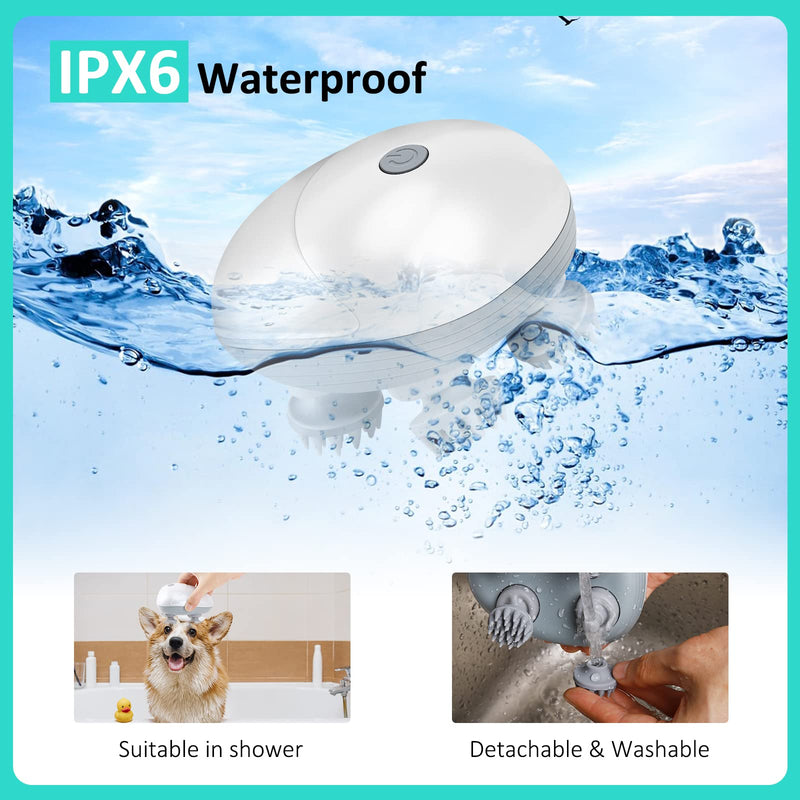 Electric Pet Massager for Dogs and Cats, Cordless Handheld Dog Cat Massage Tool with 4 Massage Heads and 96 Massage Nodes, Head and Back Scratcher for Relieving Tension, Tight Muscles, and Stiffness - BeesActive Australia