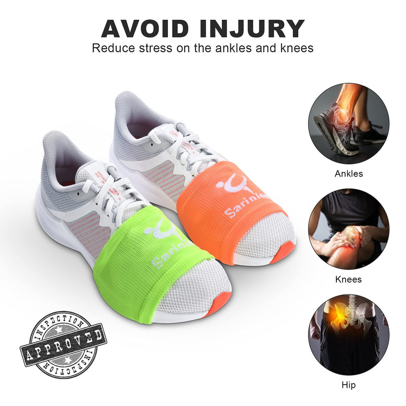 Socks for Dancing on Smooth Floors, Dance Socks Over Sneakers, Smooth Pivots and Turns to Dance with Style on Wood Floors 4 Pairs（black & Grey & Orange & Fluorescence Green） - BeesActive Australia
