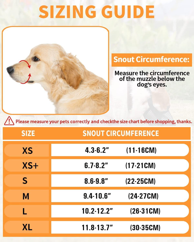 Dog Muzzle, Soft Mesh Dog Mouth Cover with Adjustable Strap for Grooming Biting Chewing Barking Training L - BeesActive Australia