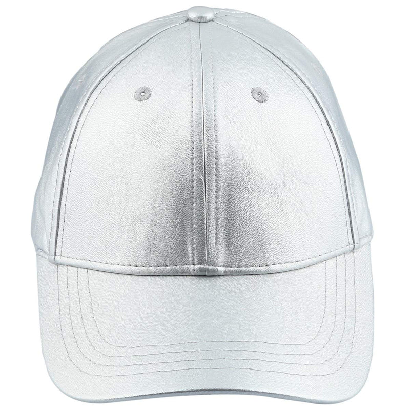 Samtree Unisex Baseball Cap,Adjustable PU Leather Corduroy Sun Protection Sport Hat 013-silver(pu Leather) - BeesActive Australia