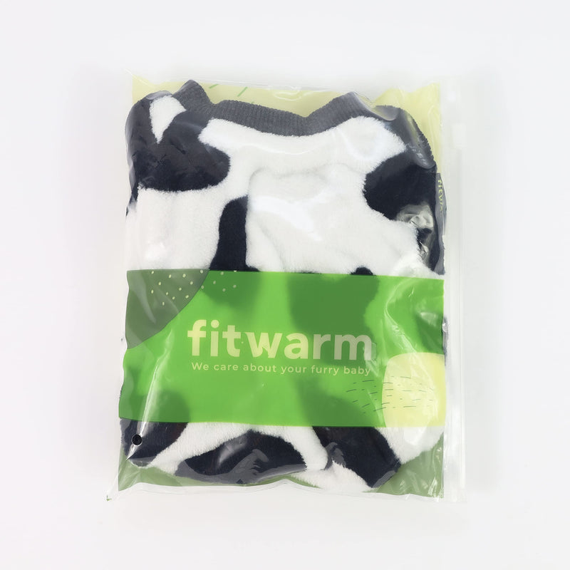 Fitwarm® Adorable Milk Cows Pet Dog Clothes Comfy Velvet Winter Pajamas Coat Jumpsuit Large (Chest18" Back16") - BeesActive Australia