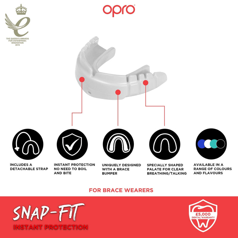 OPRO Snap-Fit Instant Adult and Kids Sports Mouthguard, Adult Mouthpiece for Football, MMA, Lacrosse, Rugby and Other Contact Sports - No Boiling or Fitting Required, Adult, Orange - BeesActive Australia