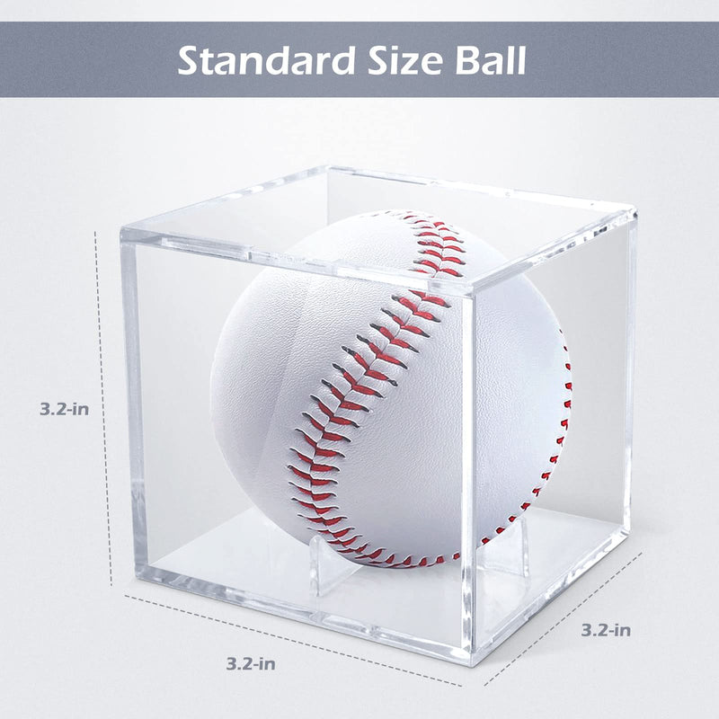 KKU Baseball Display Case, Baseball Holder Display Cube Box for Memorabilia Baseball, UV Protected Acrylic Clear Baseball Storage Display Case - Fits Official Size Ball - BeesActive Australia