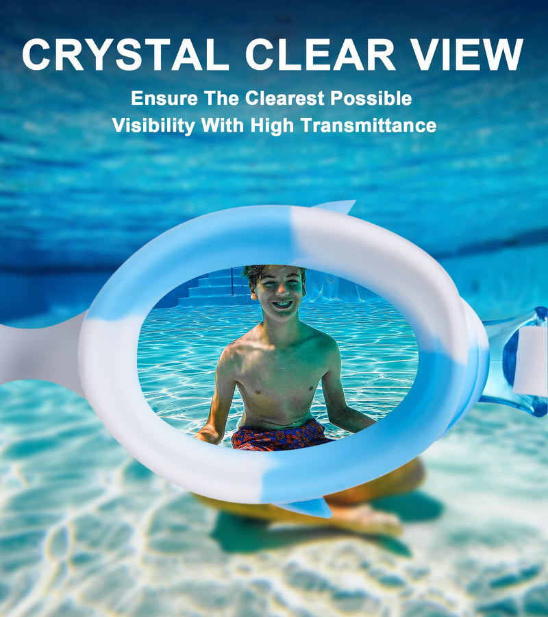 Kids Swimming Googles/Glasses Anti-Fog Toddler Swim Goggles Protective for Boys Girls Children Blue - BeesActive Australia