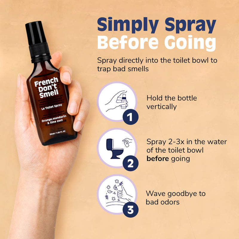 Toilet Spray for Poop 0.34oz – Citrus Scent – Made in France (Travel Size), Bathroom Odor Eliminator, Poo Spray, Toilet Spray For Daily Use, Easy To Carry – French Don’t Smell Citrus (orange, mandarin & lime zest) 0.34 Fl Oz (Pack of 1) - BeesActive Australia
