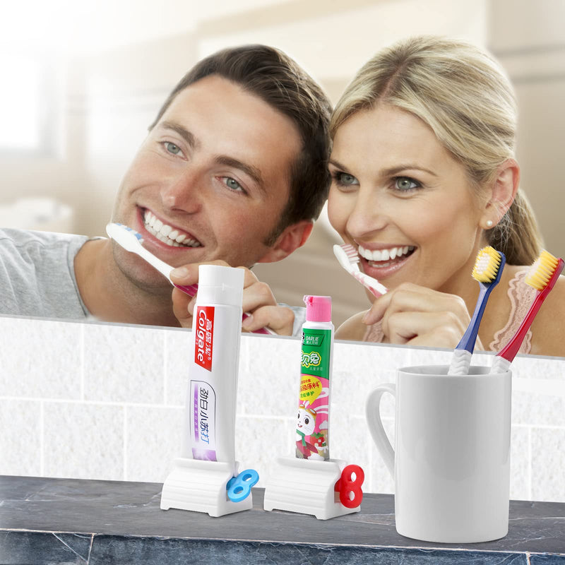 3pcs-Rolling Tube Toothpaste Squeezer Toothpaste Seat Holder Stand for Bathroom Accessories(Mix Color) Mix Color - BeesActive Australia