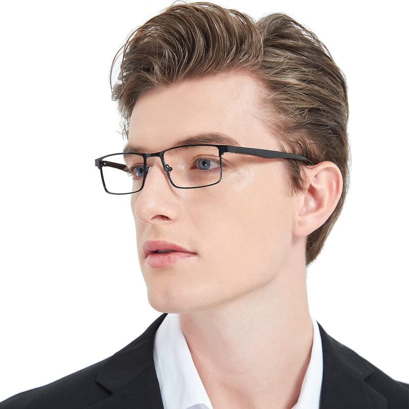 Fsread 4 Pack Reading Glasses For Men Blue Light Blocking Mens Reading Glasses Metal Frame Lightweight Spring Hinge 4 Mix 1.0 Dioptres - BeesActive Australia