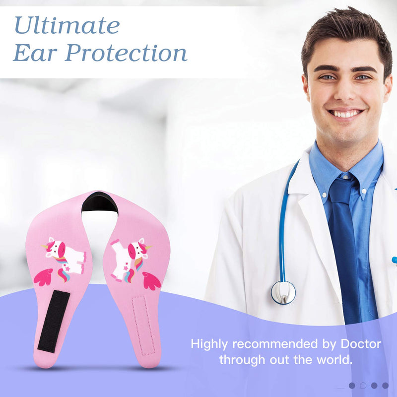 HeySplash Swimming Headband, Ear Band Swimmer Ear Protection, Elastic Neoprene Ear Guard and Hair Guard for Kids, Toddlers and Adults, Designed to Keep Water Out and Hold Earplugs in Pink Small (Pack of 1) - BeesActive Australia