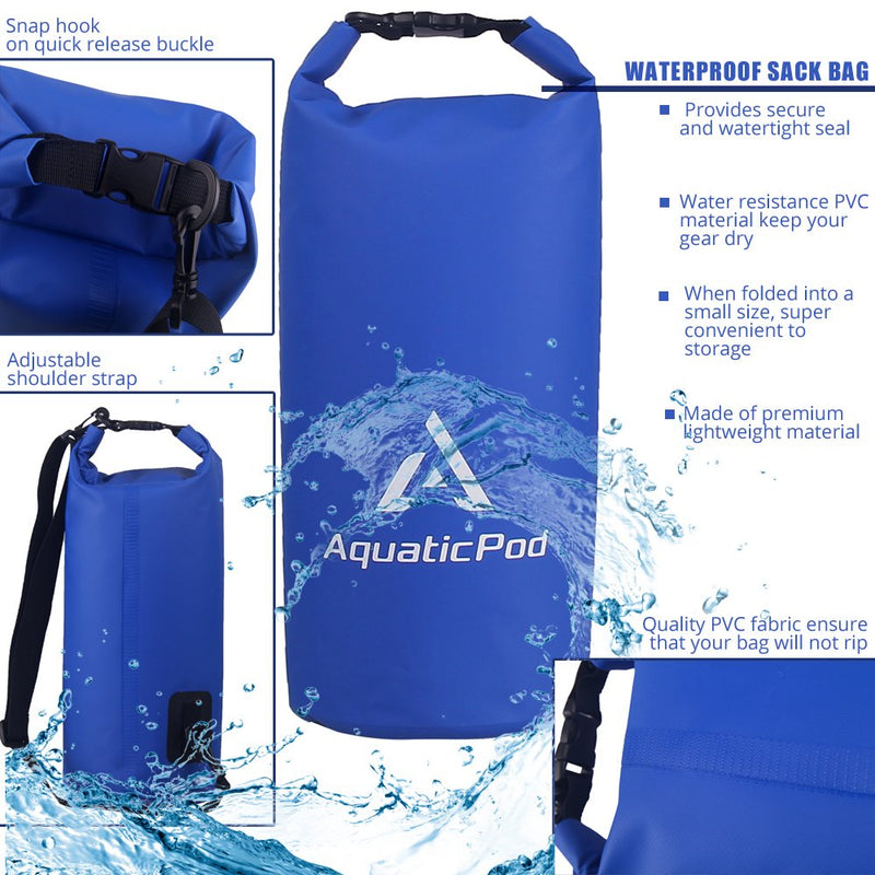 [AUSTRALIA] - Waterproof Dry Bag – 10L | High-Quality Floating Sack for Boating, Kayaking, Fishing, Rafting, Aquatic Pod Blue 