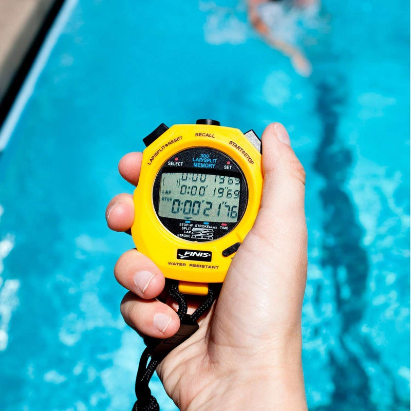 FINIS Waterproof Stopwatch for Swim Training Yellow - 3 X 300m - BeesActive Australia