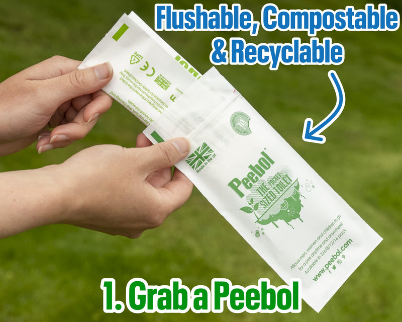 Peebol by SHEWEE – The Pocket-Sized Toilet – Rapidly Turns 1L of Urine into an Odourless & Solid Gel. Made in the UK, Disposable Urinal Bag for Everyone. Festival, Camping, Car & Travelling Essentials 8 Pack - BeesActive Australia