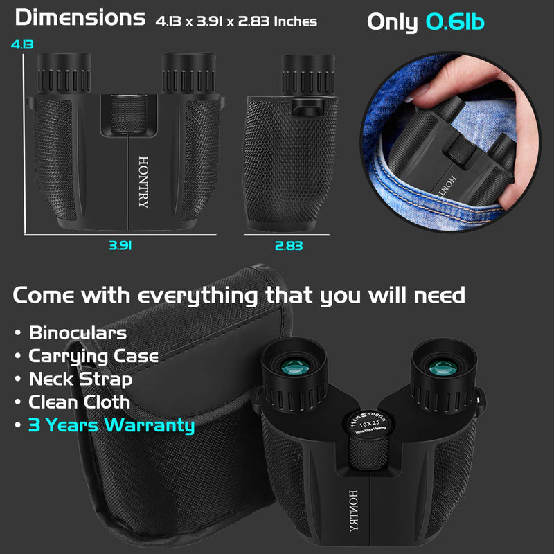 Hontry Binoculars for Adults and Kids, 10x25 Compact Binoculars for Bird Watching, Theater and Concerts, Hunting and Sport Games - BeesActive Australia