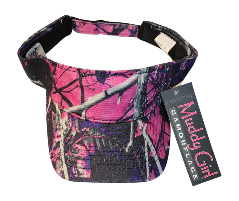 Muddy Girl Pink Camo Visor Cap Womans Hat with Wicking Sweatband - BeesActive Australia