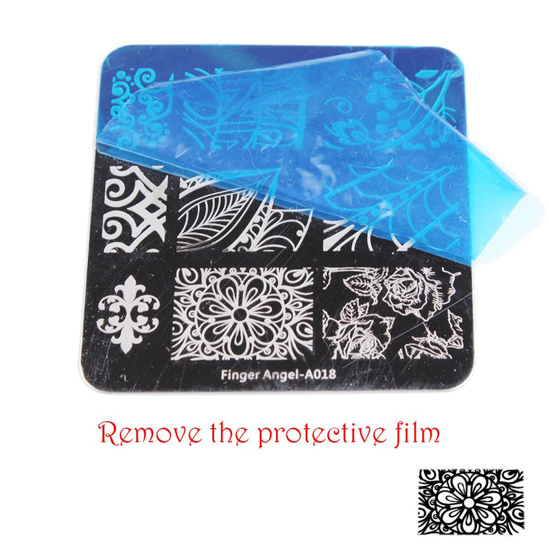 BeautyLeader Mix 10 Designs Nail Plates +1 Pcs Nail Art Stamper + 1 Scraper Nail Art Image Stamp Stamping Plates Manicure Template Nail Art Tools (A011-020) A011-020 - BeesActive Australia