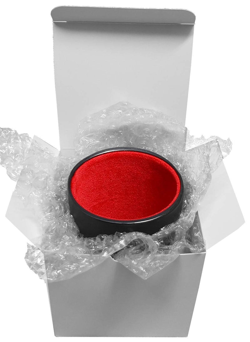 Set of 16mm Transparent Squared Corners Dice and Black PU Leather Dice Cup Plush Felt Lined - Gift Boxed Red, Red Lining Cup - BeesActive Australia