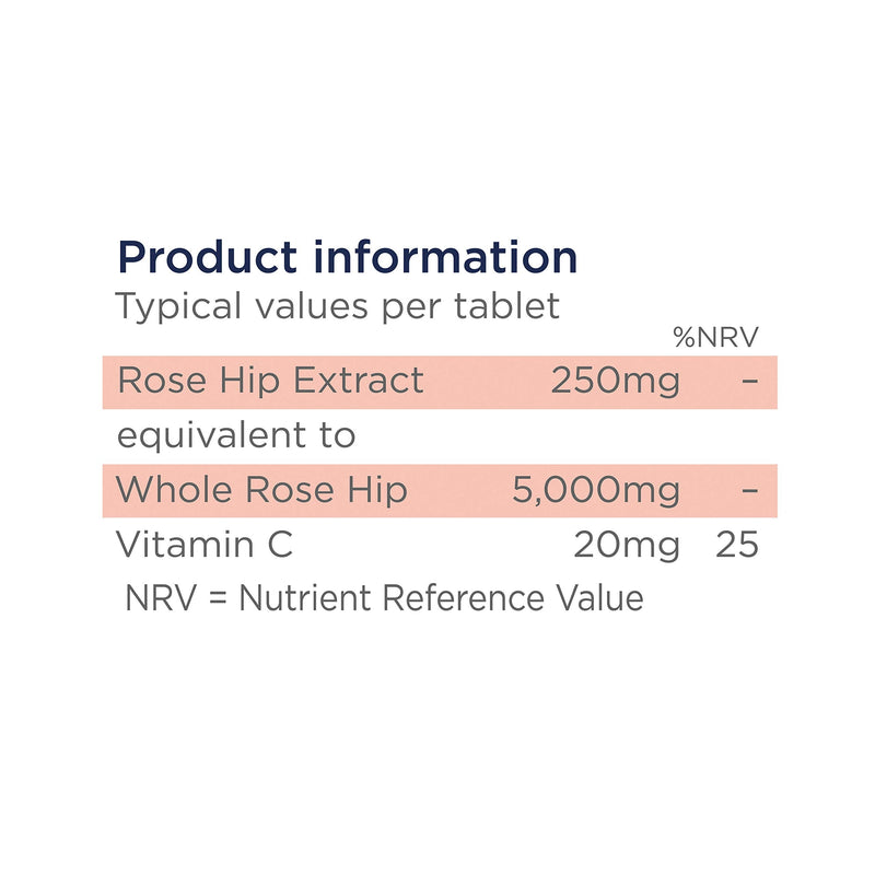Healthspan Rose Hip 5,000mg | 120 Tablets | Added Vitamin C | High in Flavonoids & Polyphenols | Superfruit | Nutritious Fatty Oils | Vegan - BeesActive Australia