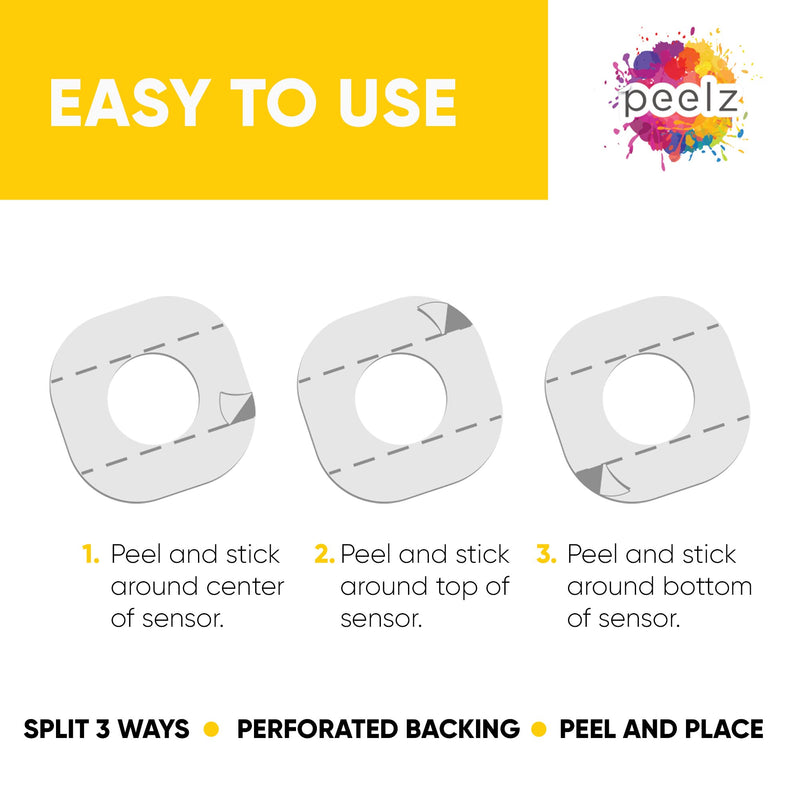 Peelz Dexcom G7 Adhesive Patches 25 Pack - US-Made Waterproof CGM Sensor Patches for 14+ Days - Sensitive Skin Diabetic Patches for Glucose Monitor - Dexcom Stickers - (Tie-dye) TIE-DIE - BeesActive Australia