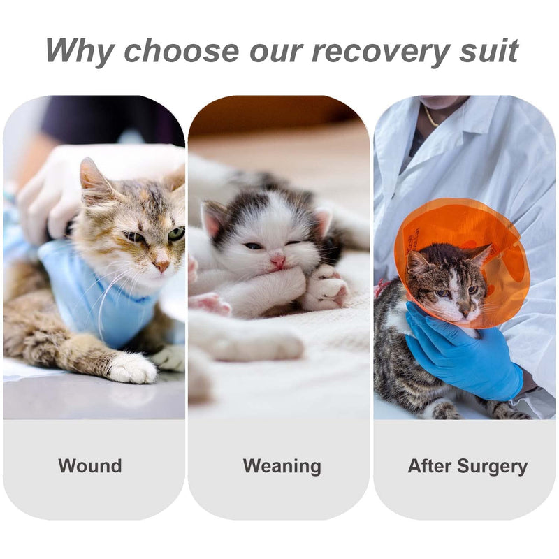 Due Felice Cat Recovery Suit Small Dog Surgical Onesie After Surgery Wear Pet Cone E-Collar Alternative M(Back Length:11.4"/29cm; Chest:14.7"/37cm） Pink Leopard - BeesActive Australia