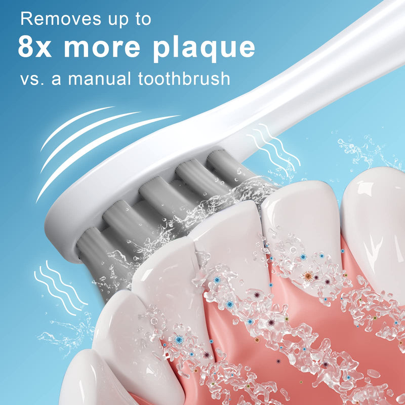 Deepklean Ultrasonic Electric Toothbrush - Sonic Electric Toothbrush for Adults, 6 Modes Sonic Toothbrush with 8 Brush Heads Travel Case, 60 Days Long-Lasting Rechargeable Battery Toothbrush Black - BeesActive Australia