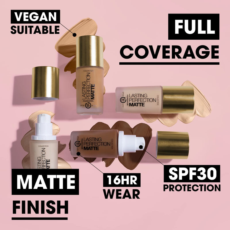 Collection Cosmetics Lasting Perfection Matte Foundation, Full Coverage, 27ml, Beige - BeesActive Australia