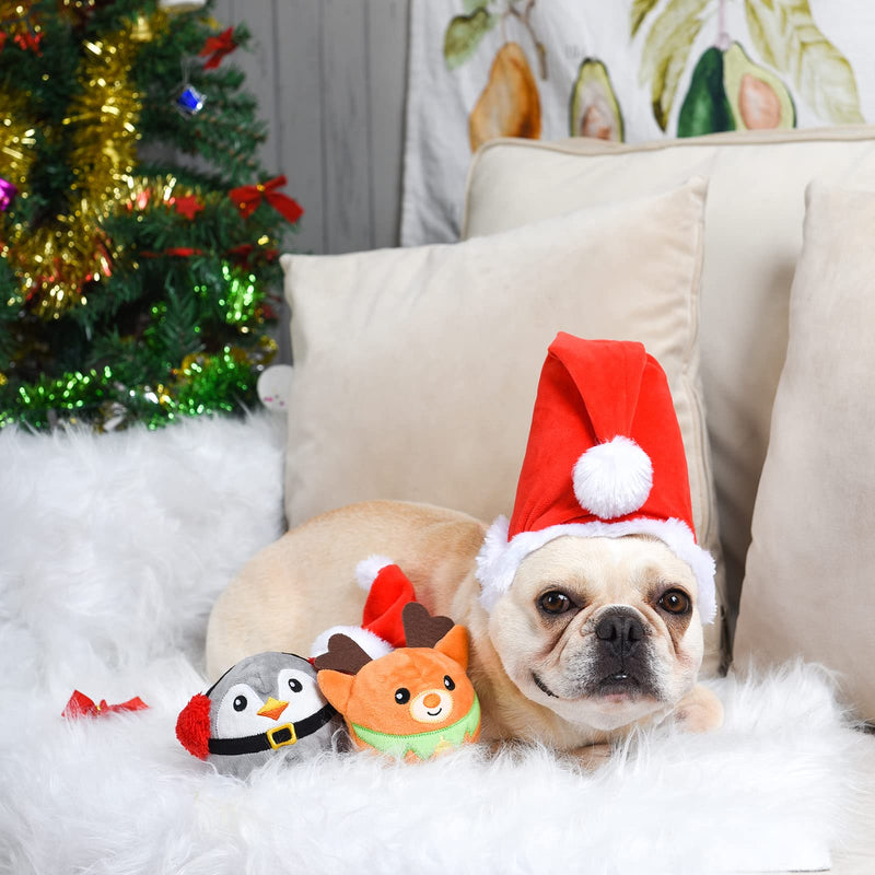 HugSmart Pet – Merry Dogmas| Squeaky Dog Chew Toy |2-in-1 Christmas Spiky Balls |No Stuffing Interactive Toss and Fetch Plush Dog Balls for Small Medium Large Breeds Penguin Santa Reindeer 3 Pack - BeesActive Australia
