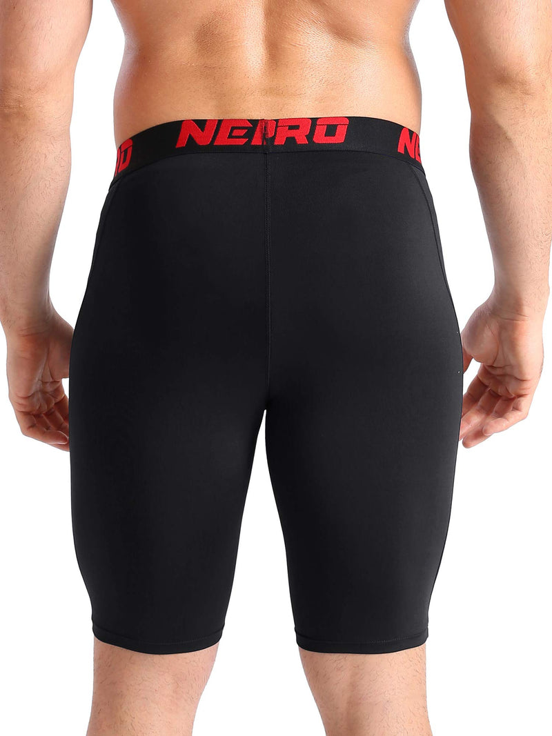 NELEUS Men's 3 Pack Compression Short with Pocket Medium 6064 Black/Grey/Red,3 Pack - BeesActive Australia