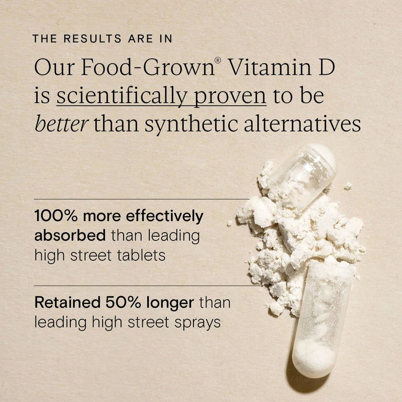Wild Nutrition Food Grown� Vitamin D Supplements | Supports Muscle, Bone, and Immune Support | Vitamin D 1000iu Supplement | Naturally Sourced Ingredients | High Strength Vitamin D | 30 Capsules - BeesActive Australia