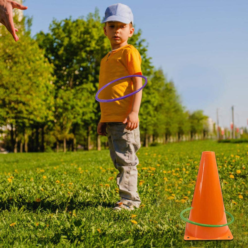 [AUSTRALIA] - OBTANIM 12 Pcs Plastic Ring Toss Game for Kids and Outdoor Toss Rings for Speed and Agility Practice Games, Random Colors (4.7 inch) 