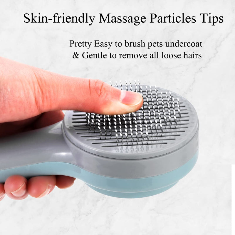 Cat Grooming Brush, Self Cleaning Dog Brushes Pets Comb Brush Tool for Shedding Cat Slicker Brush Gently Removes Loose Undercoat, Tangled Mats Hair Pet Brush for Long and Short haired Dogs Cats - BeesActive Australia