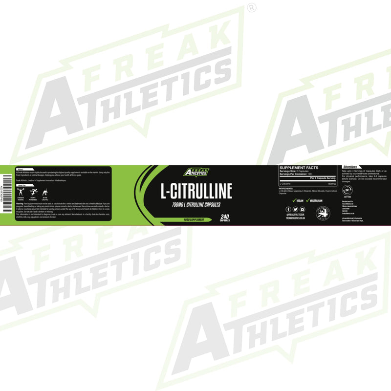 L-Citrulline 240 Capsules - 750mg Capsules / 1500mg Per Serving - High Strength Amino Acid for Muscle Performance & Recovery - BeesActive Australia