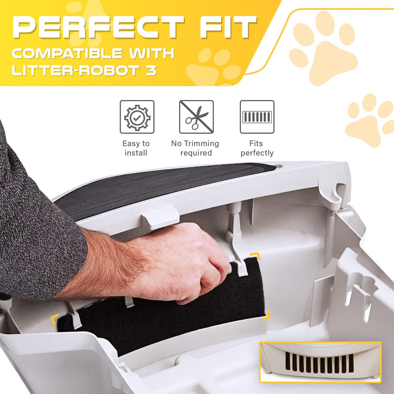 Carbon Filters Compatible with Litter-Robot 3 - Made in USA - Powerful Heavy Duty Dense Activated Charcoal Absorbs Foul Cat Litter Box Smells, Hairs, and Controls Moisture 8-Pack - BeesActive Australia