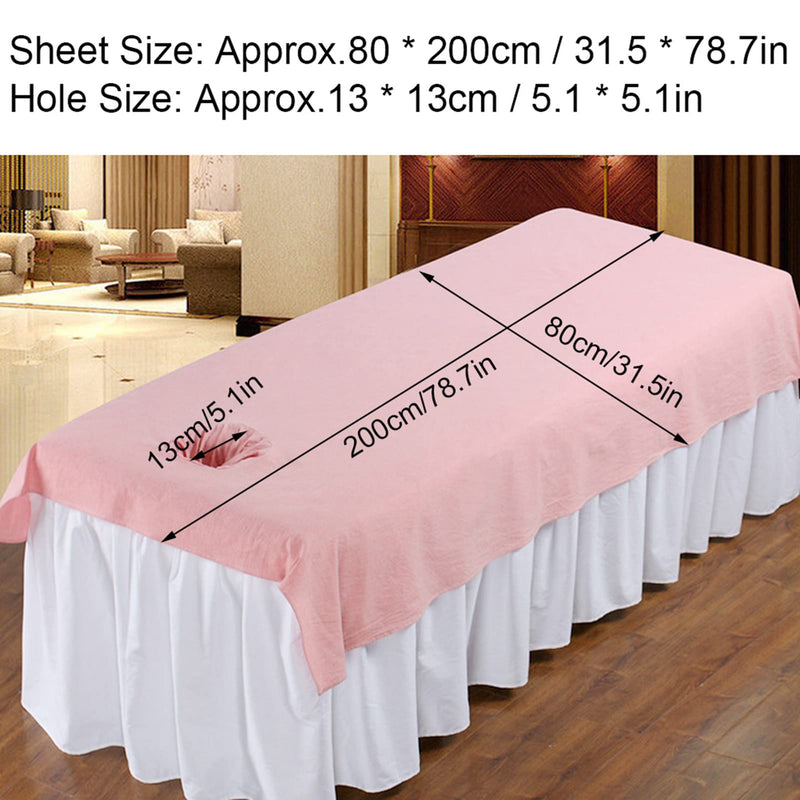 8 Colors Bed Sheet, Beauty Salon Massage SPA Couch Cover, Soft Cotton Bed Cover With Face Breath Hole(Pink) Pink - BeesActive Australia