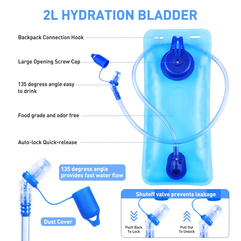 Hydration Pack,Hydration Backpack with 2L Hydration Bladder Lightweight Insulation Water Pack for Festivals,Raves, Hiking, Biking, Climbing, Running and More Purple Starry - BeesActive Australia