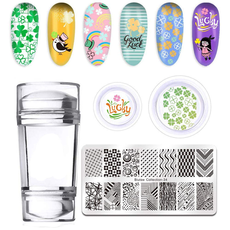 Biutee Nail Stamping Plates 5PCS Nail Stamping Polish Gel 8PCS Nail Stamper Set 1 Double Head Stampers with Scrapers Nail Art Stamping Kit Leaves Flowers Animal Template Image Plate… - BeesActive Australia