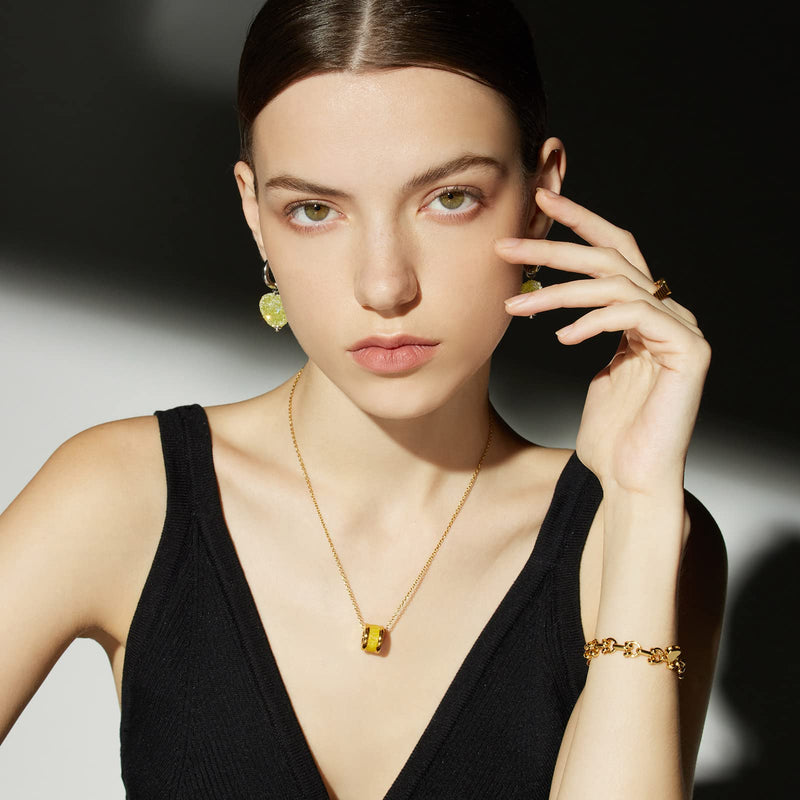 C.Paravano Hoop Earrings for Women | 925 Sterling Silver or 18K Gold Plated Hoop Earrings | Huggie Earrings for Women | Lightweight Hoops | Hypoallergenic Earring for Women EARRING_32_YELLOW - BeesActive Australia