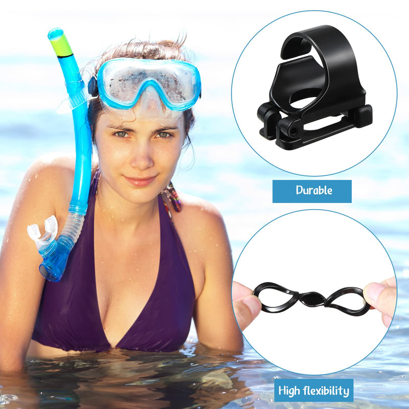 16 Pcs Dive Universal Plastic Clip Silicone Snorkel Keeper Snorkel Clip for Mask Black Snorkel Mask Clip Snorkel Attachment Clip Tube Holder Gear Spare Part Accessories Snorkeling Equipment for Diving - BeesActive Australia