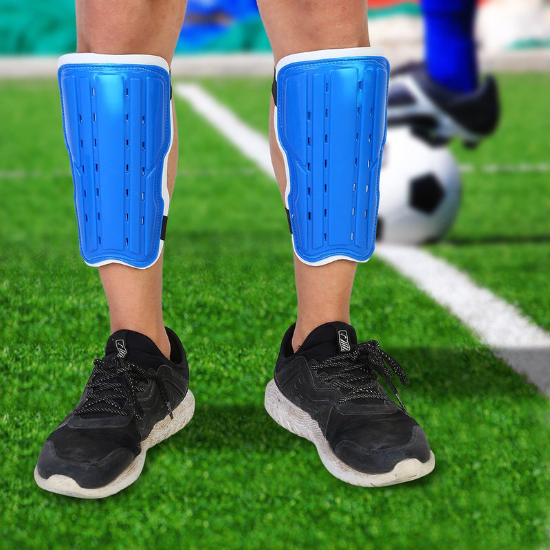 Alomejor 1Pair Shin Guard Kids Football Keen Protector Child Soccer Shin Pad with Adjustable Strap Knee Protective Gear Blue - BeesActive Australia