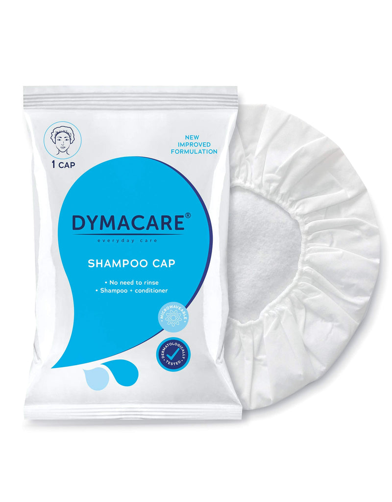 DYMACARE No Rinse Shampoo Cap | Rinse Free Shower Cap that Shampoos & Conditions | PH Balanced & Hypoallergenic Waterless Hair Wash | 1 Cap 1 Pack - BeesActive Australia
