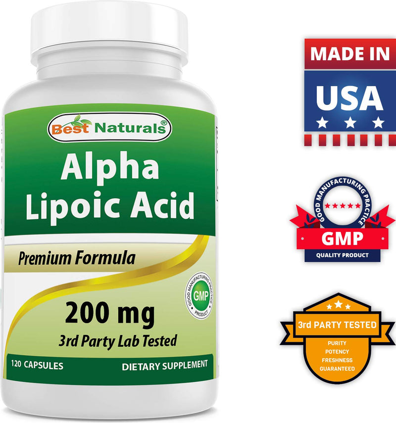 Best Naturals Alpha Lipoic Acid 200 Mg 120 Capsules (120 Count (Pack of 1)) 120 Count (Pack of 1) - BeesActive Australia