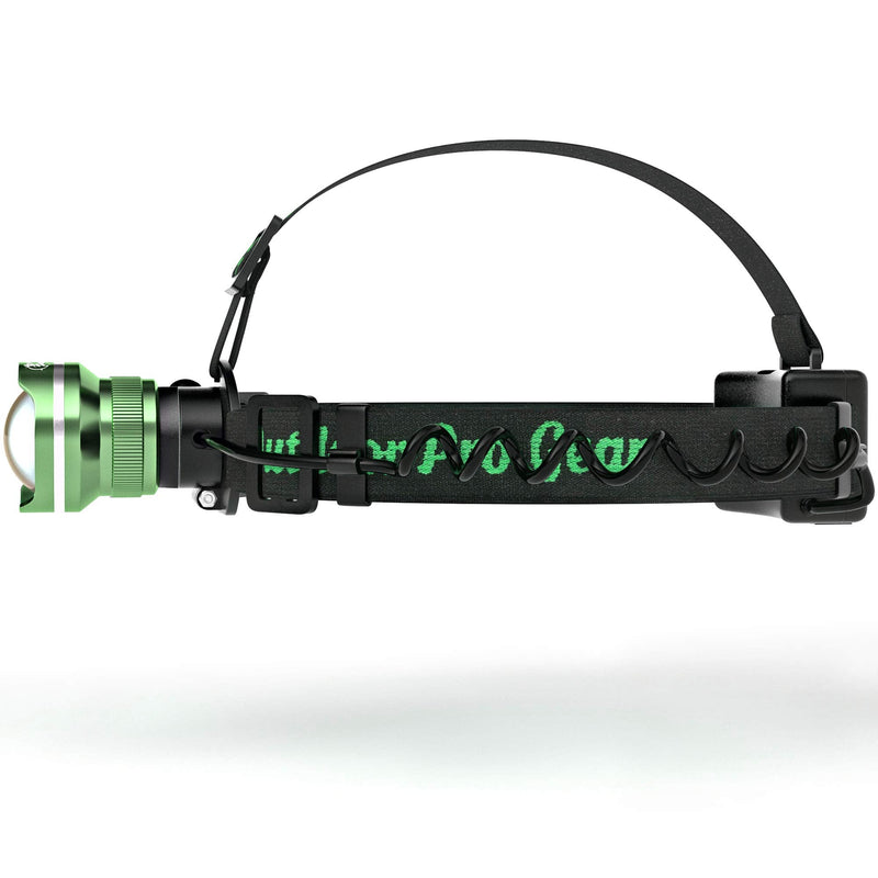 Outdoor Pro Gear Led Headlamp Flashlight [3-AA Batteries Included] Super Bright Zoomable Spotlight Head Lamp for Caving Hunting Hiking Camping. for Men and Women. Emergency Supplies (Green) Nature Green - BeesActive Australia
