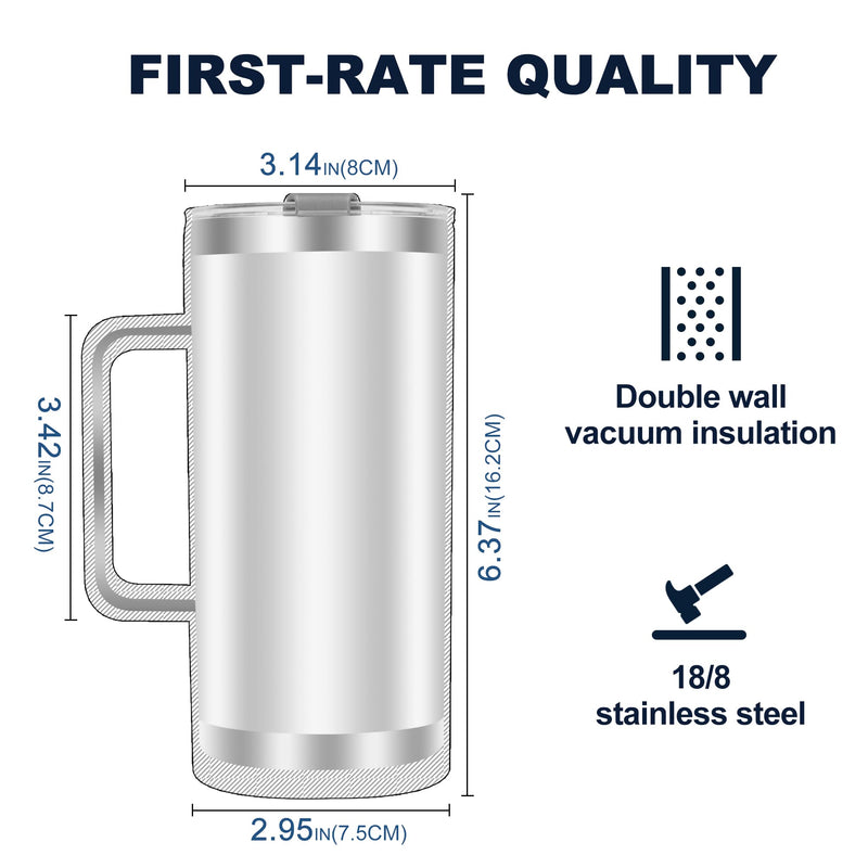 20 oz tumbler with handle, Lids and Straw, insulated Stainless Steel Coffee Mug, Keeps Drinks Cold up to 12 Hours, Fits in Car Cup Holder, 100% Leakproof, Iced Tea or Coffee, Smoothie(Candy Pink) Candy Pink - BeesActive Australia