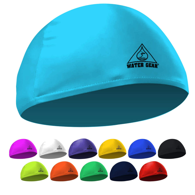 Water Gear Synthetic Fiber Swim Cap - Comfortable and Durable Swimming Cap Keeps Short or Long Hair Dry During Competitive and Recreational Pool Time - One Size Fits Adults Men Women and Kids - BeesActive Australia