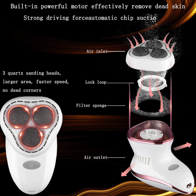fuliying Electric Foot Callus Remover-Electric Foot File Pedicure Tools,Adsorption Foot Grinder with 3 Grinding Heads and 2-Speed Rotation Function,Suitable for Dead Skin and Hard Cracked Skin Rose gold - BeesActive Australia
