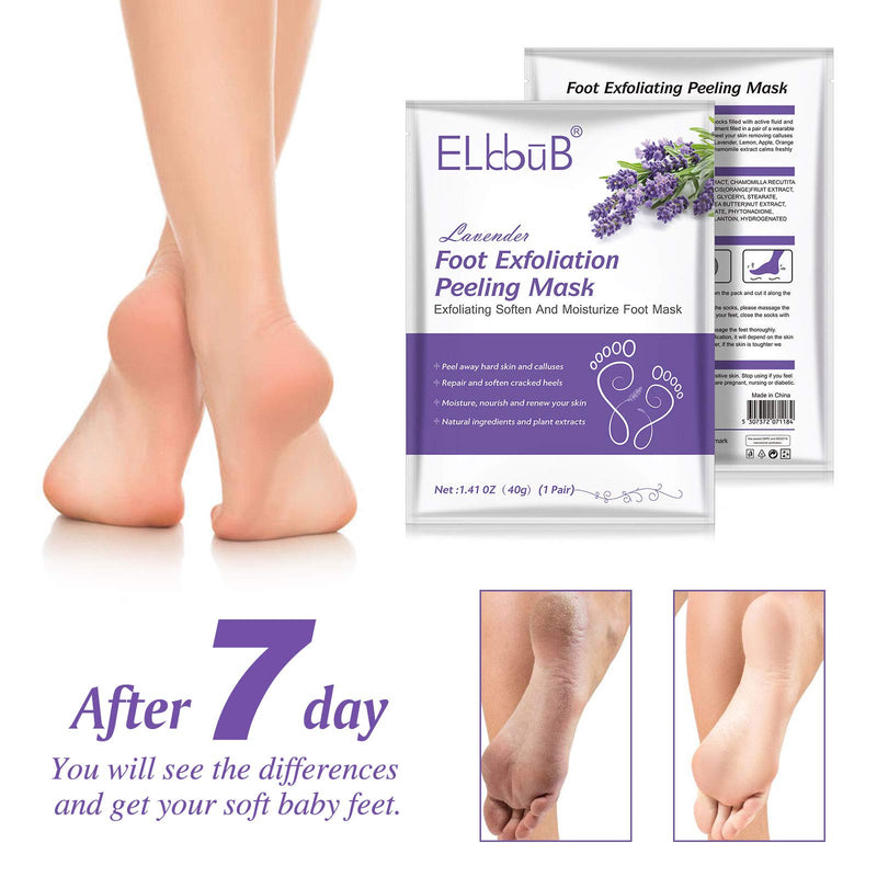 Foot Mask, Foot Peel Mask (3 Pack), Foot Treatment, Soft Baby Foot Removes Calluses and Dead Skin Cells, Repair Rough Heels (lavender) - BeesActive Australia